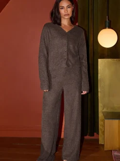 Marron - PixieGirl Petite haut de Pyjamas en chenille