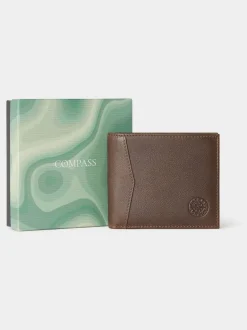 Marron - Portefeuille Osprey London The Compass en cuir