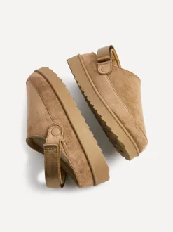 Marron - Sabots Linzi Teddy à enfiler à bride arrière