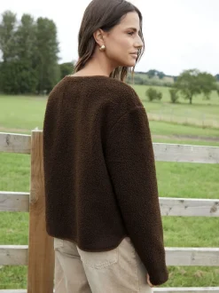 Marron - Threadbare Borg Veste en laine polaire