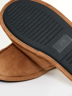 Marron - Threadbare chaussons mules doublés de fausse fourrure