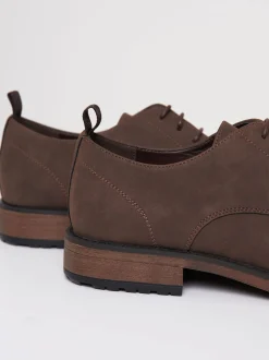 Marron - Threadbare Chaussures derby en faux daim