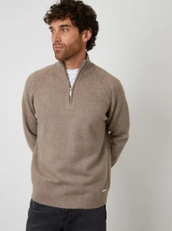 Marron - Threadbare Pull en maille côtelée à manches raglan