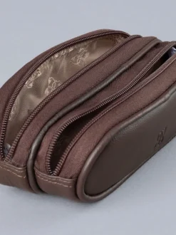 Marron - Étui Lakeland en cuir à deux verres