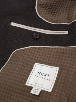 Marron - Veste de costume slim en laine Blend