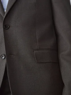 Marron - Veste de costume slim en laine Blend