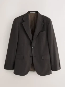 Marron - Veste de costume slim en laine Blend