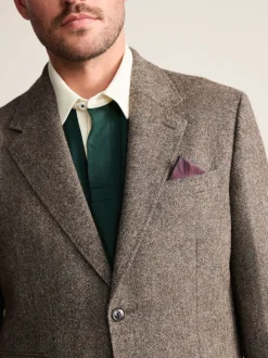 Marron - Veste de costume habillé Abraham Moon en 100% laine britannique Donegal