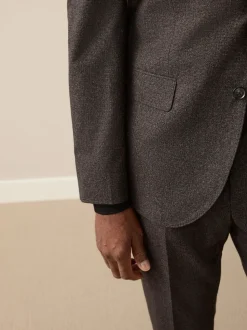 Marron - Veste de Costume Coupe ajustée Signature Cerruti en laine italienne à dents de chiot