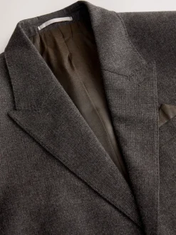 Marron - Veste de Costume Coupe ajustée Signature Cerruti en laine italienne à dents de chiot