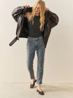 Marron - Veste de motard à col entonnoir en similicuir Nothing Ordinary