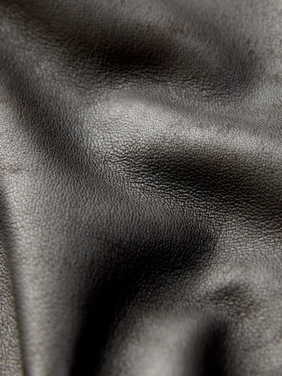 Marron - Veste en cuir Signatures à quatre poches doublée Borg