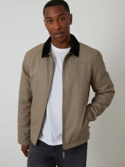 Marron - Veste légère Threadbare zippée avec matelassage