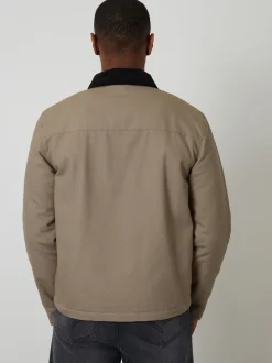 Marron - Veste légère Threadbare zippée avec matelassage