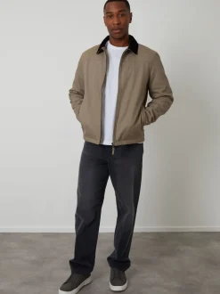 Marron - Veste légère Threadbare zippée avec matelassage