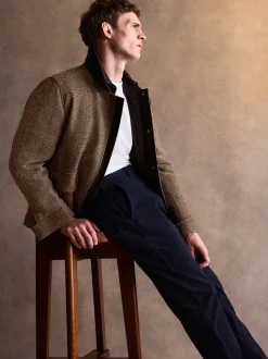 Marron - Veste Signature Harris en velours côtelé à dents de chiot