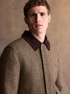 Marron - Veste Signature Harris en velours côtelé à dents de chiot