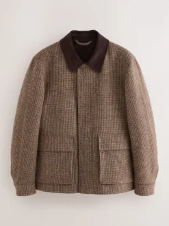 Marron - Veste Signature Harris en velours côtelé à dents de chiot