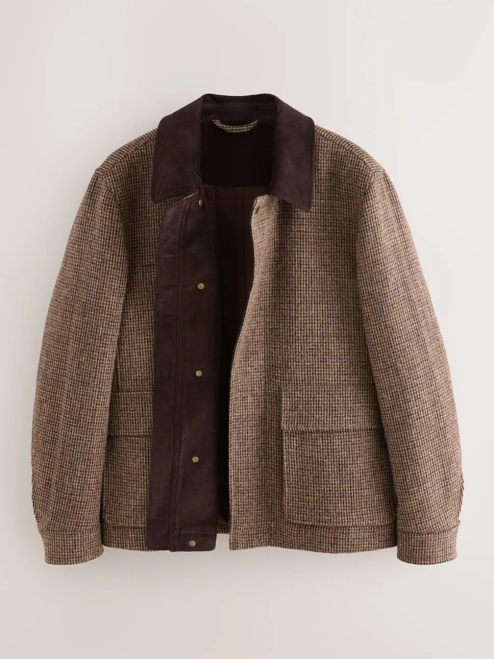 Marron - Veste Signature Harris en velours côtelé à dents de chiot