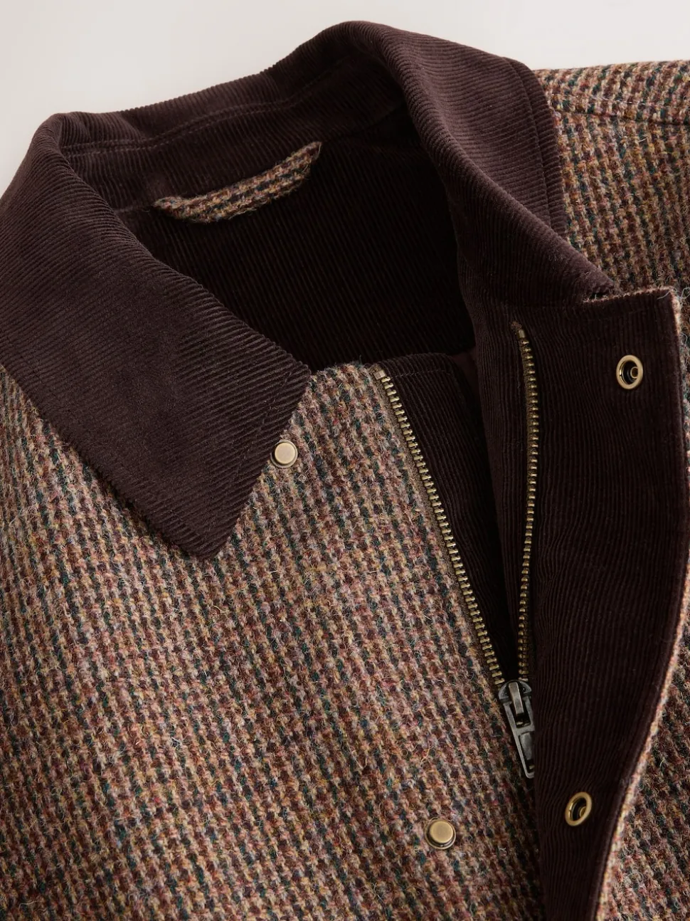 Marron - Veste Signature Harris en velours côtelé à dents de chiot