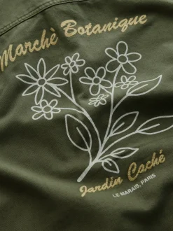 Marron - Veste-chemise à poche à ourlet