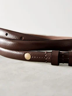 Marron café - Ceinture N. Premium Skinny Made In Italie en Cuir