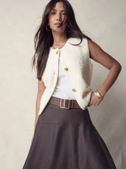 Marron café - Large ceinture en cuir N. Premium Made In Italy