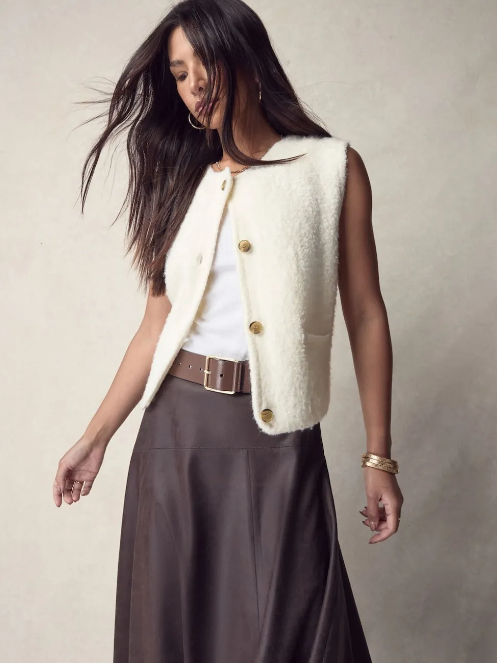 Marron café - Large ceinture en cuir N. Premium Made In Italy