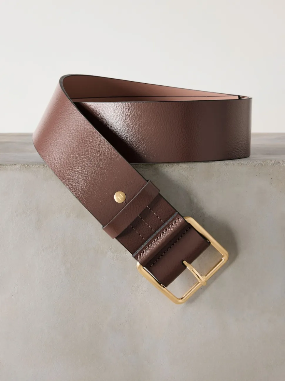 Marron café - Large ceinture en cuir N. Premium Made In Italy