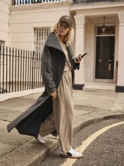 Marron café - Pantalons coupe ballon à finition brossée douce