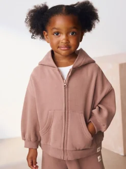Marron café - Sweat à capuche zippé (3mths-7yrs)