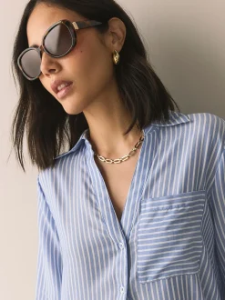 Marron écaille de tortue - Lunettes de soleil cache-cœur carrées