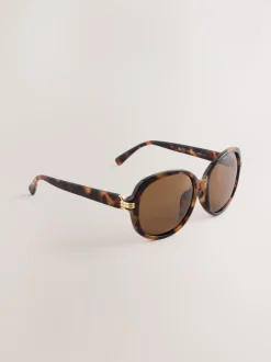 Marron écaille de tortue - Lunettes de soleil carrées