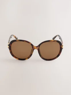 Marron écaille de tortue - Lunettes de soleil carrées