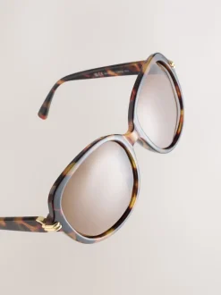 Marron écaille de tortue - Lunettes de soleil carrées