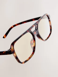 Marron écaille de tortue - Lunettes de soleil carrées