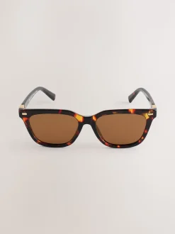 Marron écaille de tortue - Lunettes de soleil carrées