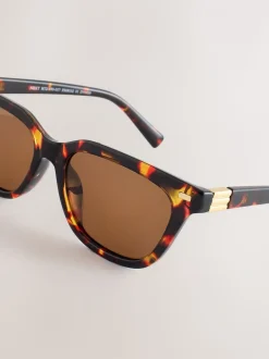 Marron écaille de tortue - Lunettes de soleil carrées