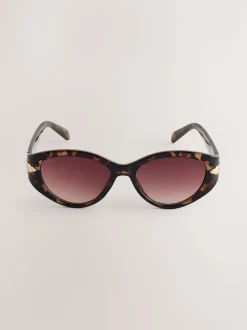 Marron écaille de tortue - Lunettes de soleil ovales
