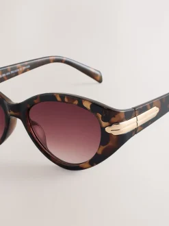 Marron écaille de tortue - Lunettes de soleil ovales