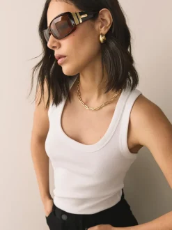 Marron écaille de tortue - Lunettes de soleil enveloppantes