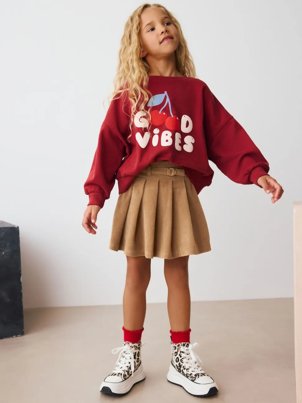 Marron chameau - Jupe en velours côtelé (3-16ans)