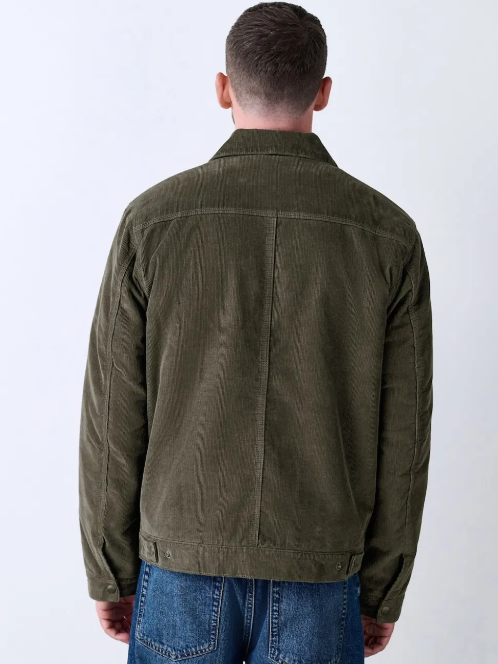 Marron champignon - Veste doublée en velours côtelé et en peau de mouton