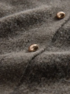 Marron chiné/Crème - The Set lot de 2 cardigans en maille côtelée épaisses avec laine