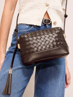 Marron choco - Sac à bandoulière Friends Like These tissé à poignée nouée