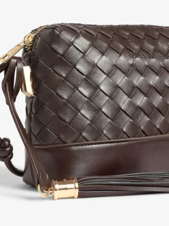 Marron choco - Sac à bandoulière Friends Like These tissé à poignée nouée