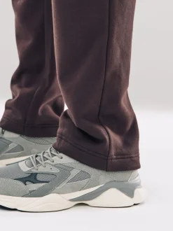 Marron chocolat - Ajustement droit - Pantalon de jogging épais décontracté à dos brossé