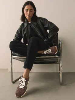 Marron chocolat - Baskets à lacets Forever Comfort® à empiècements