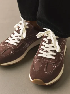 Marron chocolat - Baskets à lacets Forever Comfort® à empiècements