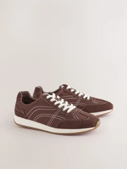 Marron chocolat - Baskets à lacets Forever Comfort® à empiècements